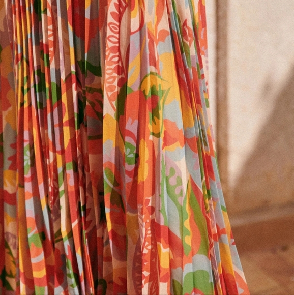 Sezane Dilo Long Pleaded Flowy Skirt - Picture 4 of 7